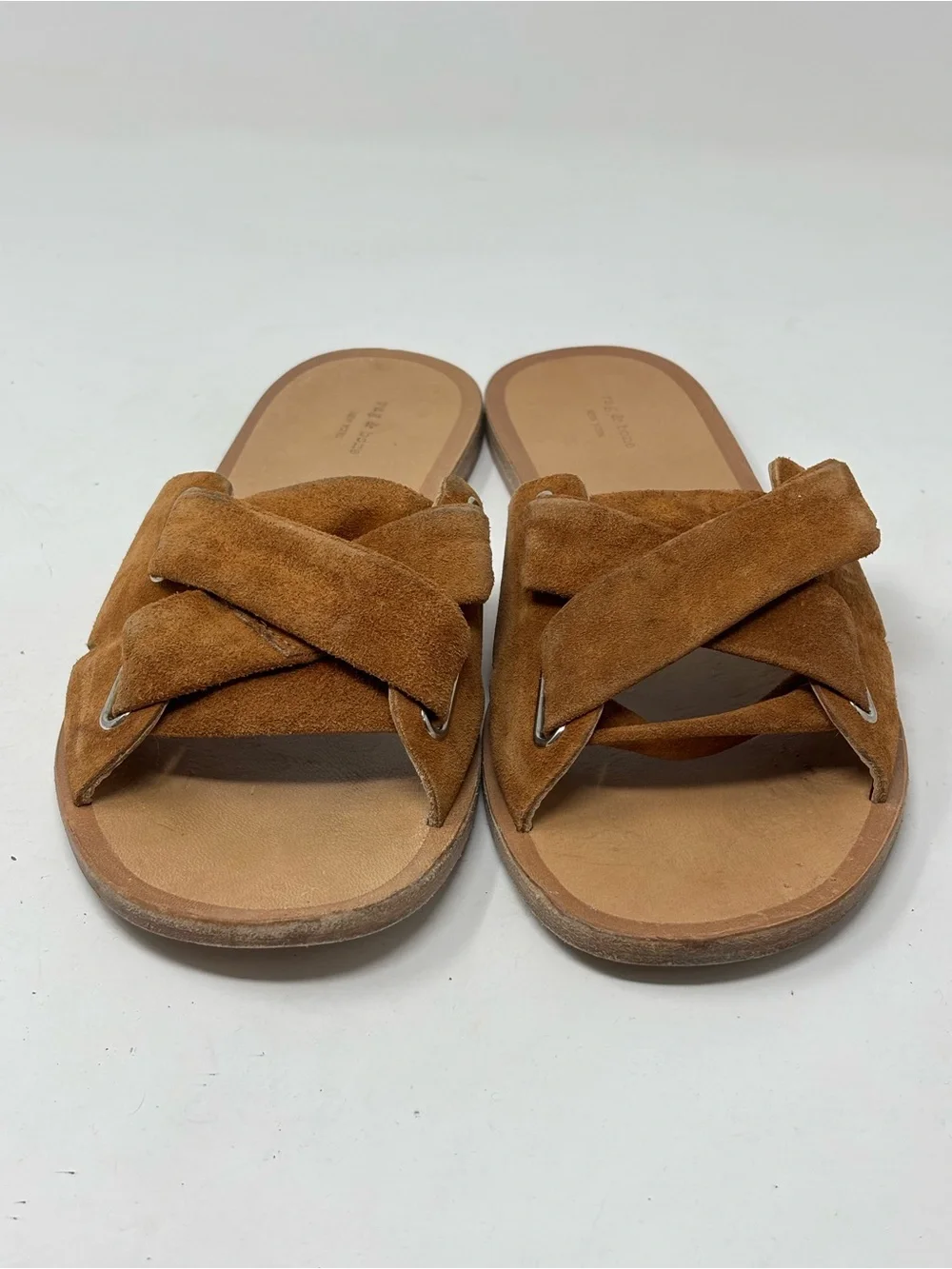 Rag & Bone nora slides sandals suede tan size 38 (8)